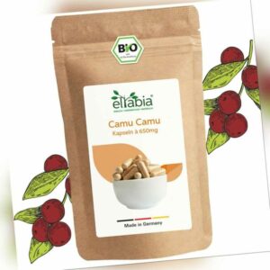 Natürliches Bio Vitamin C Kapseln aus Camu Camu | Hochdosiert 1300mg Tagesdosis