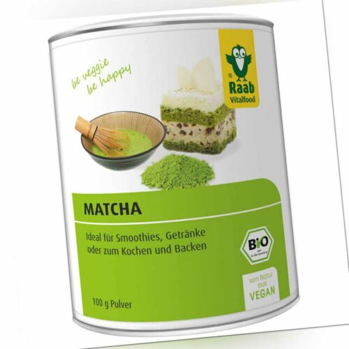 Raab Vitalfood Bio Matcha Basic 100g Matcha Grünteepulver - Koffeinhaltig