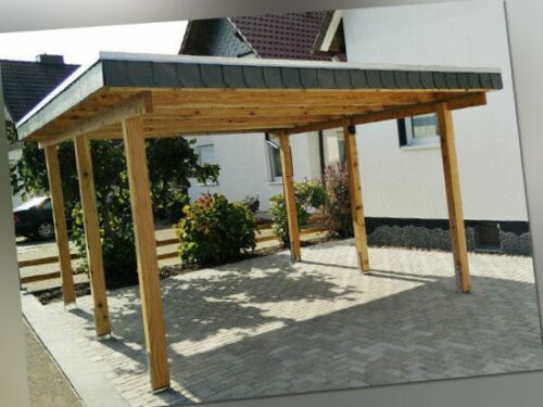 Holz Carport 3x5 m Überdachung Kiefer inkl. Dacheindeckung und Anker