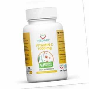 Vitamin C 1000mg 90 Kapseln Hochdosiert Natürliches Vitamin C