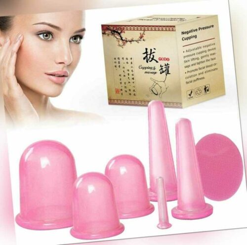 6Stk Schröpfen Silikon Schröpfgläser Cupping Vakuum Schröpfkopf Massage Cups Set