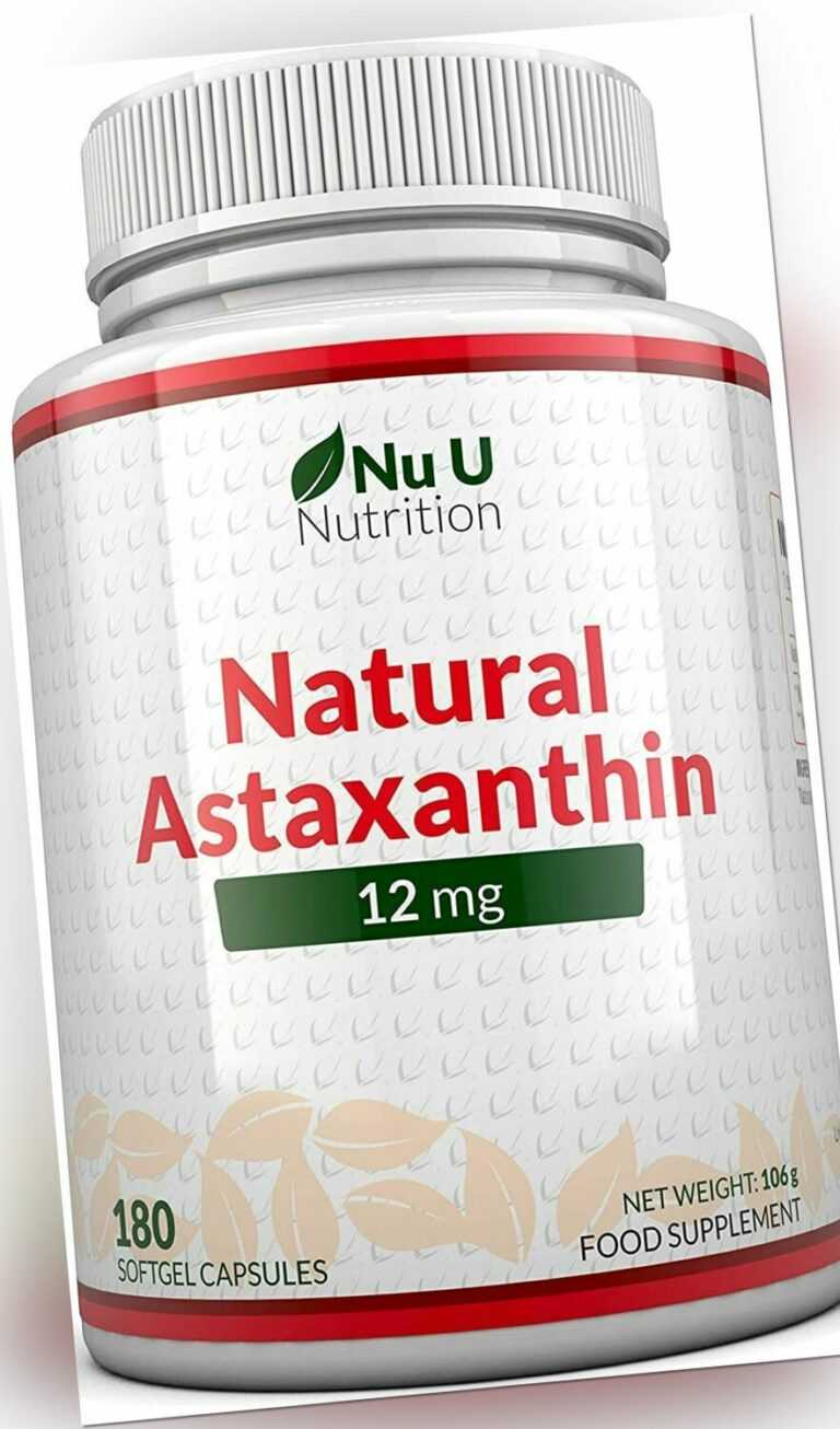 Astaxanthin 12 mg hochdosiert 6-Monats-Versorgung 180 Softgel-Kapseln