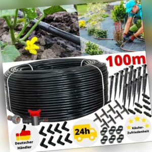 Tropfschlauch Perlschaluch Tropfrohr 100m Bewässerungschlauch Gartenschlauch Set