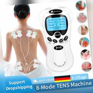 Massage 8 in 1 TENS EMS Elektroden Reizstromgerät Schmerzen Muskelstimulator DE