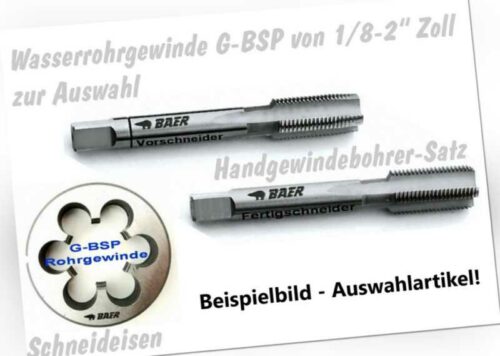 Gewindebohrer Schneideisen Baer Gewindeschneider Zoll G Rohr BSP HSS Auswahl Set