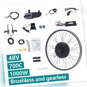 48V 1000W E-Bike Conversion Kit Hinterrad Elektrofahrrad Umbausatz Motor 700C