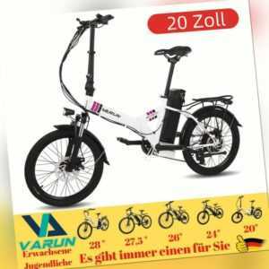 20 Zoll Elektrofahrrad Faltrad Ebike Klapprad City E-Bike 7-Gang Shimano Pedelec