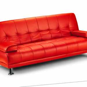 Schlafsofa Kunstleder rot Schlafcouch Bettsofa Sofa Funktion Gästebett VENICE