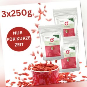 3x250g BIO Wilde Goji Beeren die natürliche Superfrucht der Promis SUPERFOOD