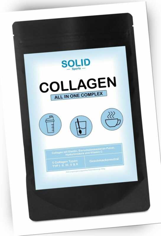 Collagen Pulver mit Elastin, Hyaluronsäure und Vitamin C Typ 1,2,3,4 &5 600g