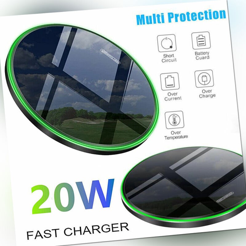 20W Induktion Wireless Charger Qi Handy Ladegerät Für Samsung iPhone Android DHL