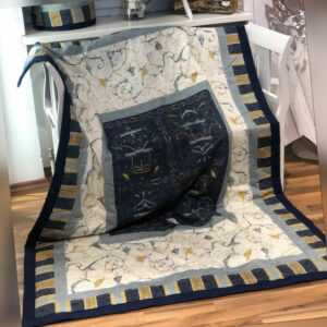 BASSETTI Plaid 135x190 OPLONTIS V9 blau creme Decke Kuscheldecke