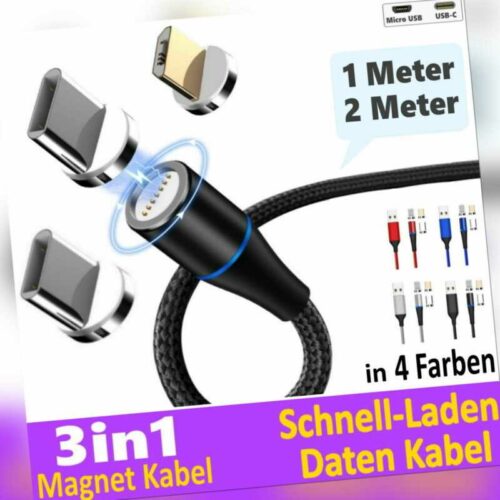 Daten Schnell Ladekabel USB Typ-C Micro  für Samsung Magnet 1m | 2m LG Huawei Gu