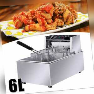 Öl-Friteuse Friteuse 6L Edelstahl 2500W Profi Küche Kaltzonen Fritteuse Fritöse