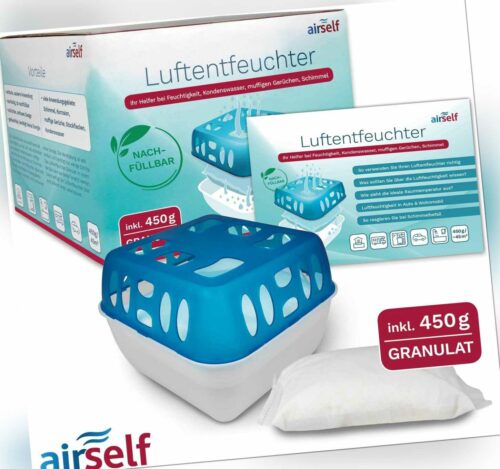 Airself Luftentfeuchter mit Granulat und Box - gegen Feuchtigkeit / Schimmel