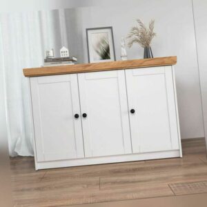 Kommode Weiß Holz Sideboard Anrichte Schrank Mehrzweckschrank Eiche Homestyle4u