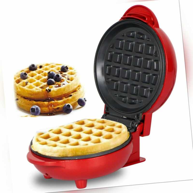 Mini Waffelautomat Waffeleisen Round Waffle Backen Waffelmaker Frühstück Küche