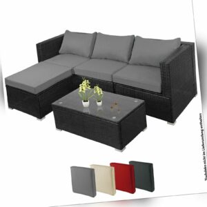 Poly Rattan Sitzgruppe Lounge Gartenmöbel Gartengarnitur Ecksofa Balkon Terrasse