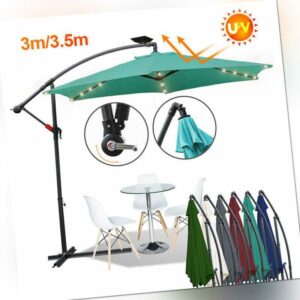 Sonnenschirm Ampelschirm LED Solar Terrassen UV40+ Gartenschirm Balkonschirm