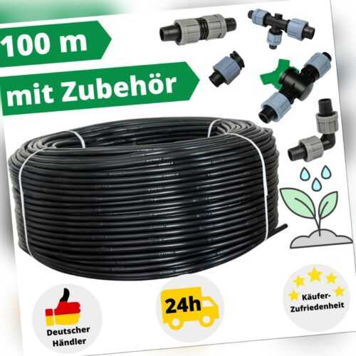 Tropfschlauch Perlschlauch 100m Tropfrohr Bewässerungschlauch Gartenschlauch Set