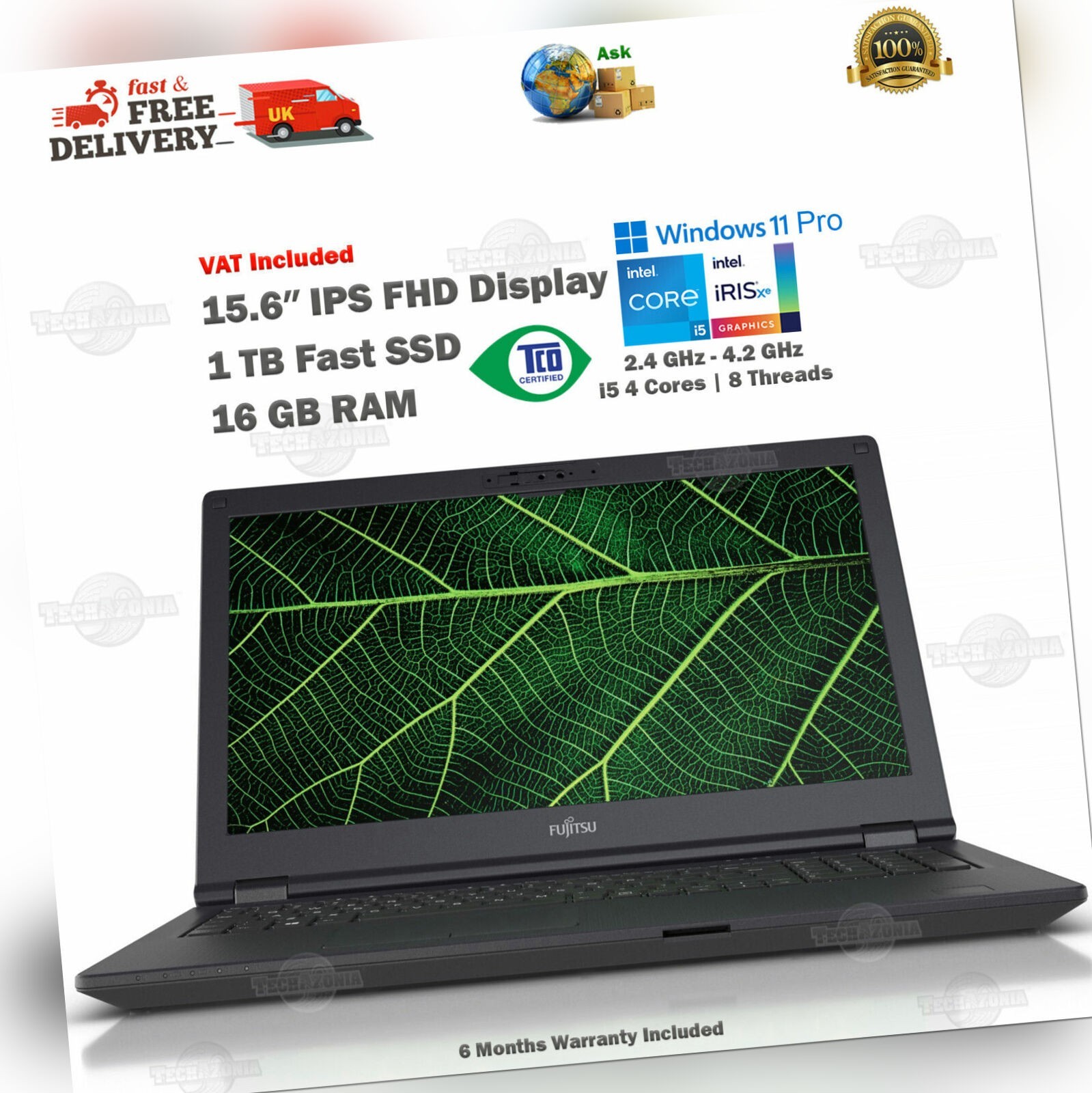 Neu Fujitsu LifeBook 15,6"" Zoll FHD 1 TB SSD 16GB RAM 2,4 GHz-4,2 GHz i5 Xe Laptop
