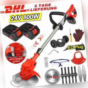 800W Akku Rasentrimmer Motorsense Freischneider Trimmer Elektro Kantenschneider