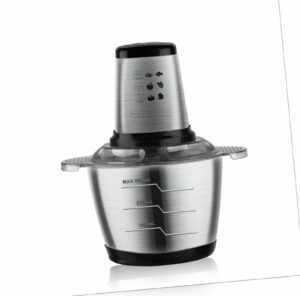 Cheffinger Zerkleinerer Fleischwolf Mixer Edelstahlbehälter Edelstahl Silber