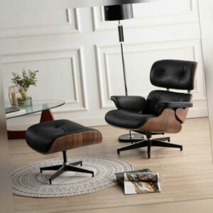 Klassischer Eames Lounge Chairs und Ottomane Echtes Leder Sessel Drehstuhl Sofa