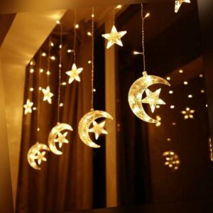LED Mond Stern Lampe Lichterkette Ramadan Eid Dekoration Hochzeit Weihnachten