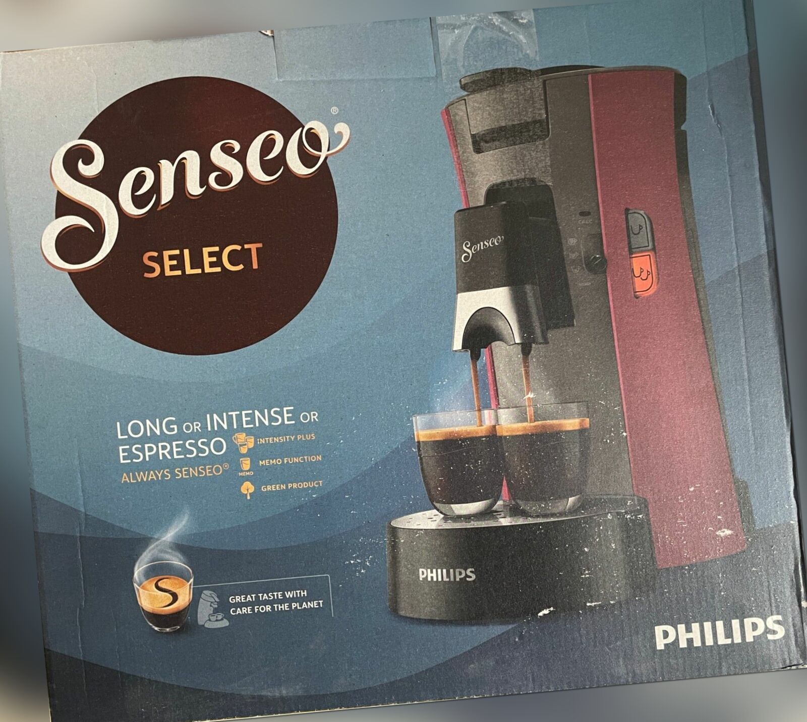 Philips SENSEO Select CSA240/90 Kaffeepadmaschine - Dunkelrot/Grau