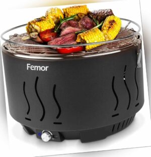 Rauchfreier Holzkohlegrill Balkongrill BBQGrill Transport Anthrazitfarben Tasche