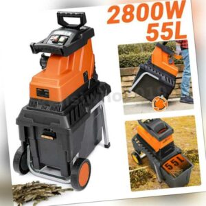 Häcksler Gartenhäcksler Messerhäcksler Elektro 2800W Holzhäcksler Schredder 55L