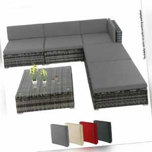 Poly Rattan Sitzgruppe Lounge Gartenmöbel Gartengarnitur Ecksofa Couch Terrasse
