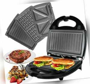 Sandwichtoaster 3-in-1- Waffeln Maker Sandwichmaker 750W Toaster Kontaktgrill