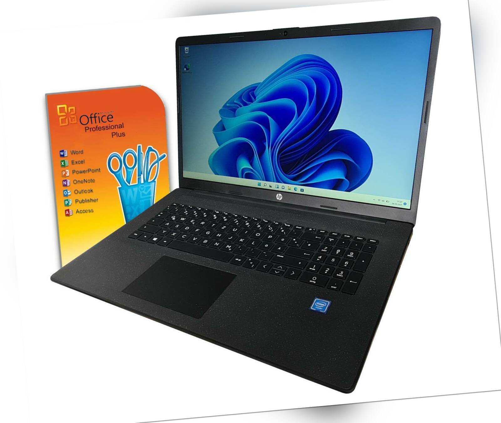 HP 17" Notebook Intel Quad Core bis 16GB RAM -2TB SSD Windows Office2019 Laptop