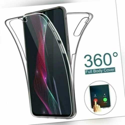 360 GRAD HANDY HÜLLE FÜR SAMSUNG SCHUTZHÜLLE TPU SILIKON KLAR HUAWEI CASE COVER