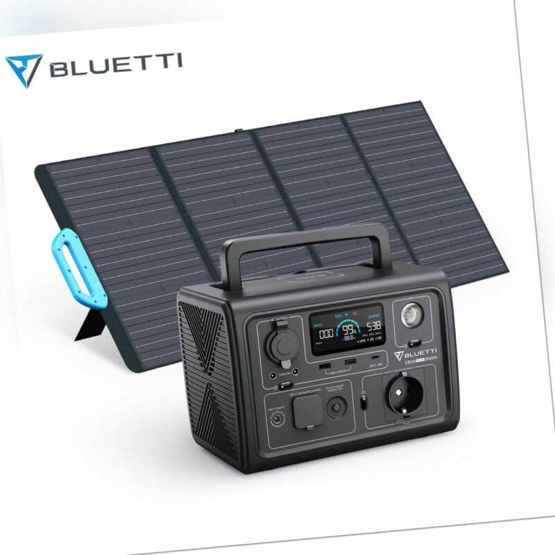 BLUETTI EB3A mit PV120 PV200 Powerstation 600W mit Solarpanel Solargenerator