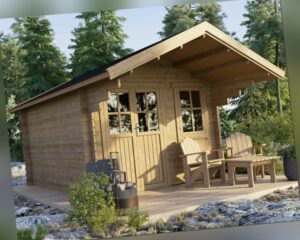 Gartenhaus Gerätehaus Holzhaus Blockhaus inkl. Fußboden 3x4m 44mm ALL IN