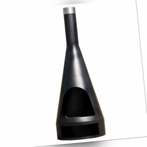 RedFire Garten-Kamin Kingston XL 160x55 cm Stahl Schwarz Feuerkorb Feuerschale