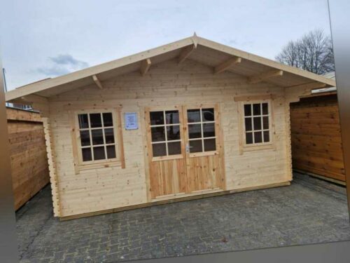 Gartenhaus Holzhaus Blockhaus Gerätehaus Laube 5x3,2m 28mm mit Fußboden