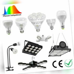 SANSI Grow LED Pflanzenlampe 10W/15W/36W/45W/60W/70W/100W Vollspektrum E27 IP65