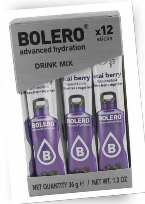 (182,50EUR/kg) Bolero Sticks 12 x 3g Beutel zuckerfreies Getränkepulver