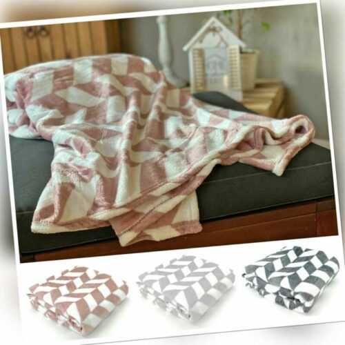 Kuscheldecke Super Soft Flanell Chevron Raute Wohndecke 200x150