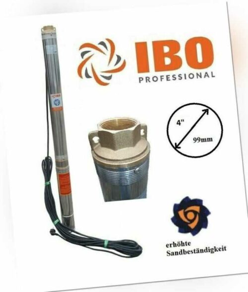 TOP - Tiefbrunnenpumpe 4" 99mm 4800 l/h 8,4bar sandresistent bis 5% IBO