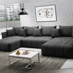 Furnix U-Form-Sofa ASVIL Wohnzimmersofa Schlaffunktion Bettkasten Farbauswahl