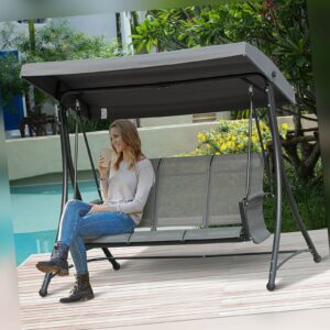 Outsunny 3-Sitzer Hollywoodschaukel Gartenschaukel mit Sonnendach Aluminium