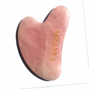 ARI ANWA Rosenquarz Gua Sha Tool, Gua Sha Gesichtsmassage Stein Rosenquarz