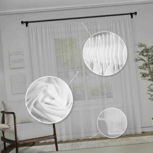 Gardinen stores-Vorhänge Voile transparent gardinen Kräuselband Bleiband weiß