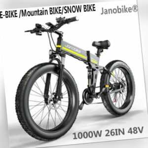 1000W 7Ges 48V Elektrische Fahrrad 26in Faltbare E-bike Fett Reifen Mountainbike