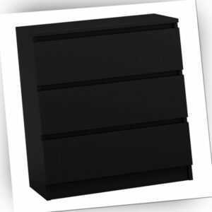 Kommode mit 3 Schubladen Schrank Schubladenschrank Sideboard schwarz Anrichte